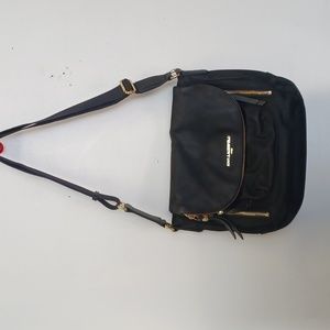 Karl Lagerfeld black nylon crossbody/shoulder bag.